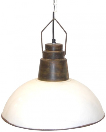Fabriklampe Vintage - wei und Eisen