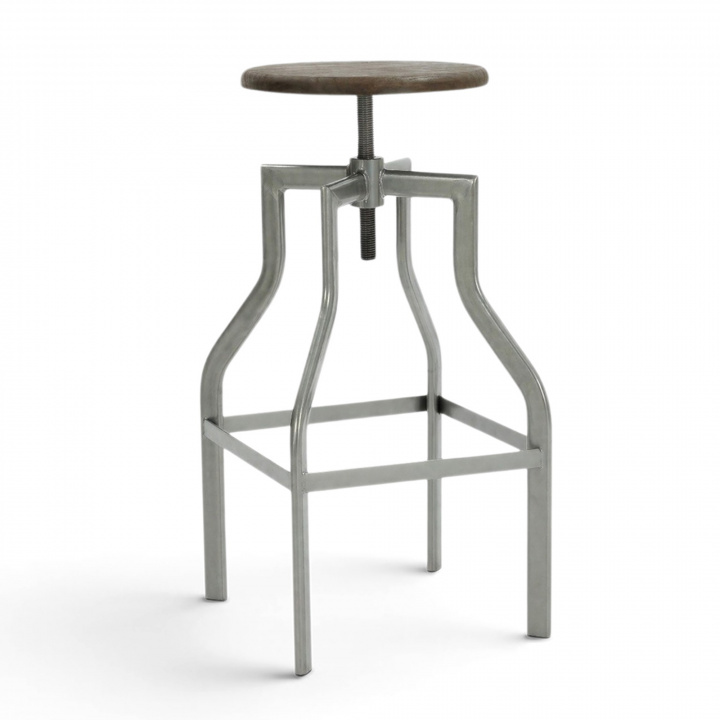 Barhocker 'Forshaga' - Silber/Natur