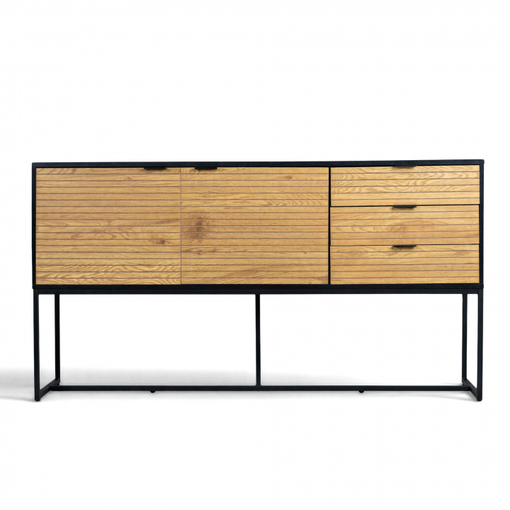 Sideboard 'Line' - Eiche/Schwarz