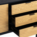 Sideboard \'Line\' - Eiche/Schwarz