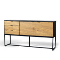 Sideboard \'Line\' - Eiche/Schwarz
