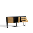 Sideboard \'Line\' - Eiche/Schwarz