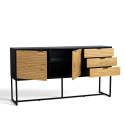 Sideboard \'Line\' - Eiche/Schwarz
