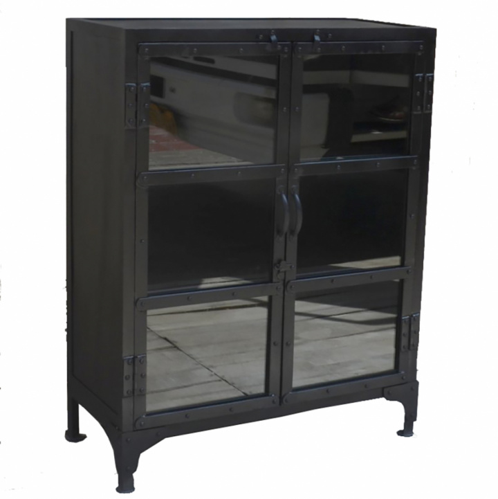 Vitrine - Schwarz / Metall in der Gruppe Möbel / Regale & Aufbewahrung / Schränke und Sideboards bei Reforma (M-18670- BLACK)
