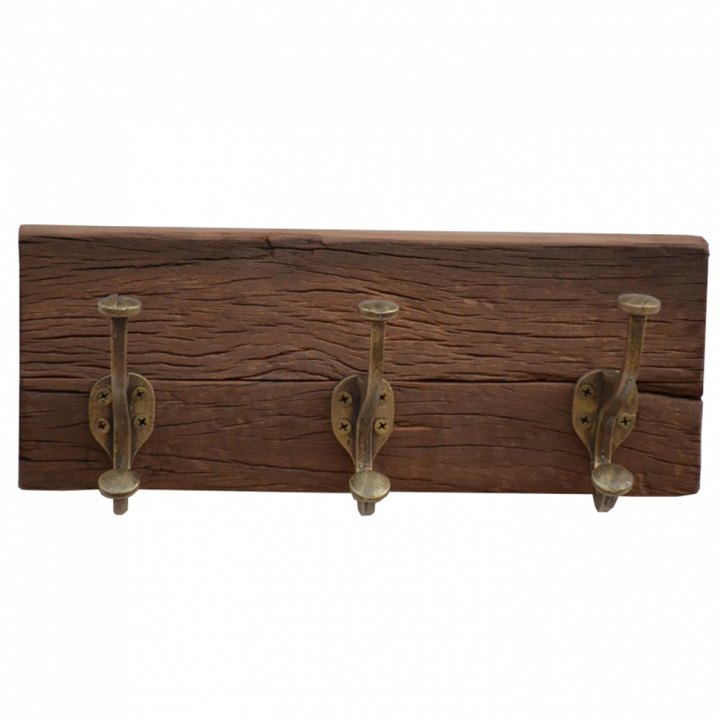 Regal mit 3 Haken - Altholz in der Gruppe Möbel / Regale & Aufbewahrung / Kleiderbügel bei Reforma (M-19209)