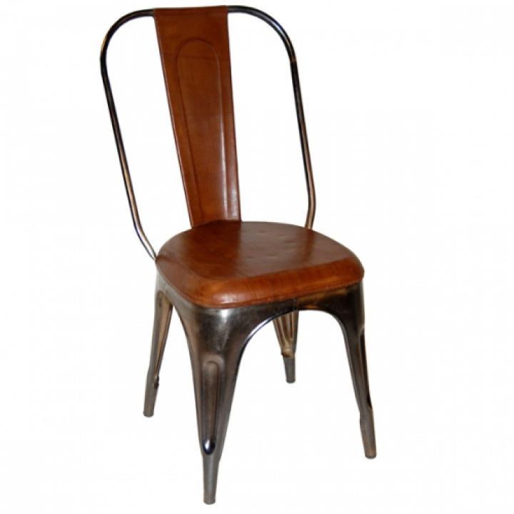 Stahlstuhl - Ledersitz