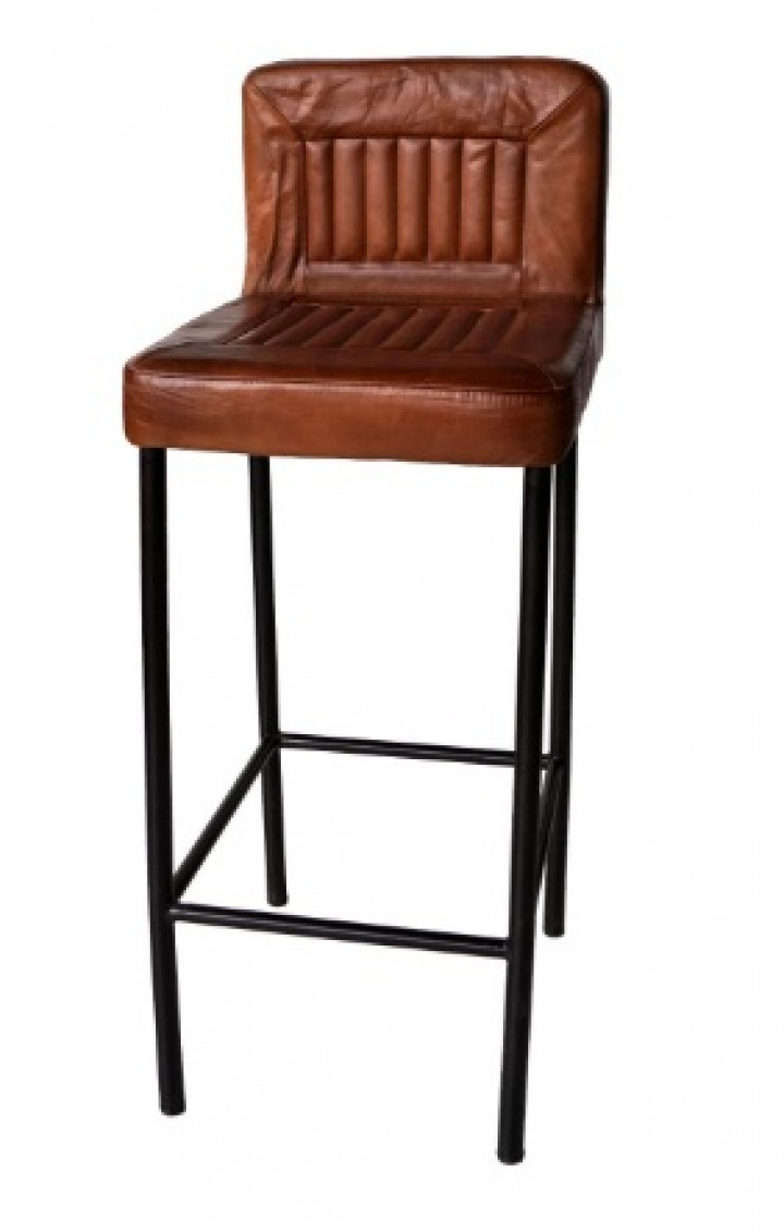 Barhocker - Leder / Metall - Trademark Living