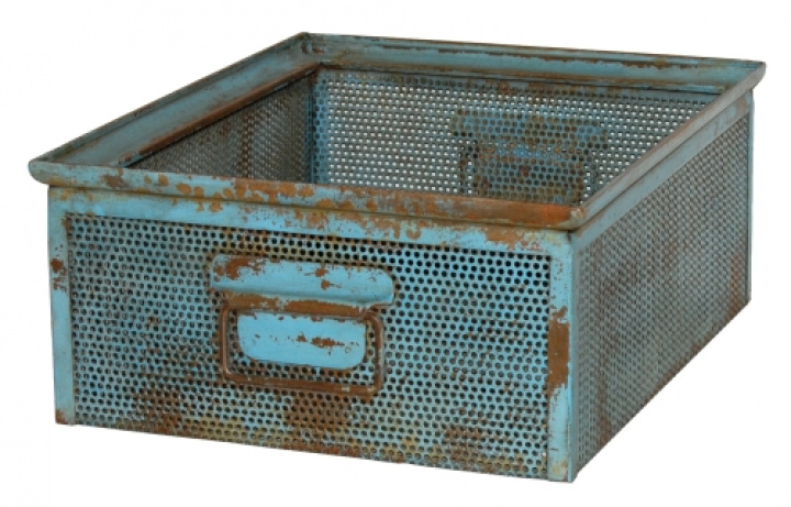 Eisenbox vintage - trkis in der Gruppe MBEL / Regale & Aufbewahrung / Kisten & Kleinaufbewahrung bei Reforma (M160035)