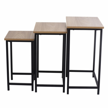 Tischset von drei - schwarz / Holz