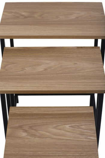Tischset von drei - schwarz / Holz