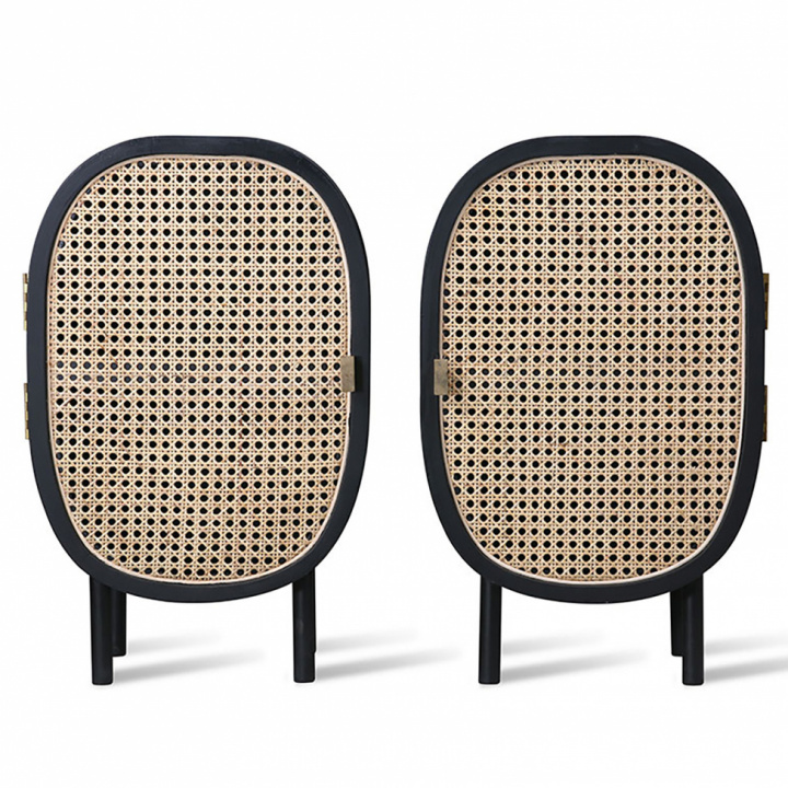 Nachttisch \'Gurtband\' 2 Stück - Schwarz in der Gruppe Möbel / Tische / Nachttisch bei Reforma (MKA1932)