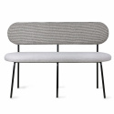 Bank mit Rückenlehne - Grau / Schwarz