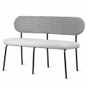 Bank mit Rückenlehne - Grau / Schwarz