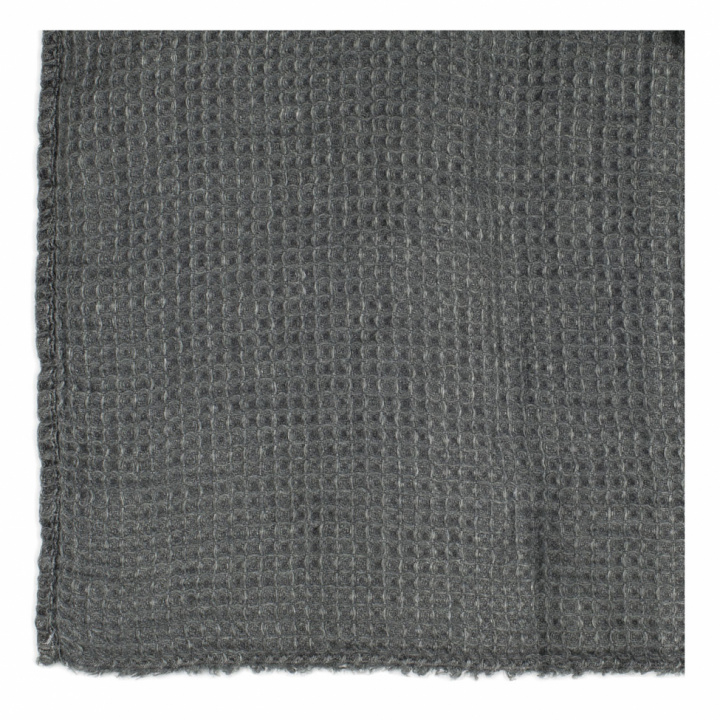 Plaid 'Waffel' - Leinen / Grau