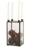 Kerzenständer aus Eisen und Glas - Klein
