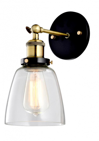 Vintage Wandlampe - Messing und Glas