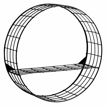 Wandregal \'Circle\' - Schwarz / Metall