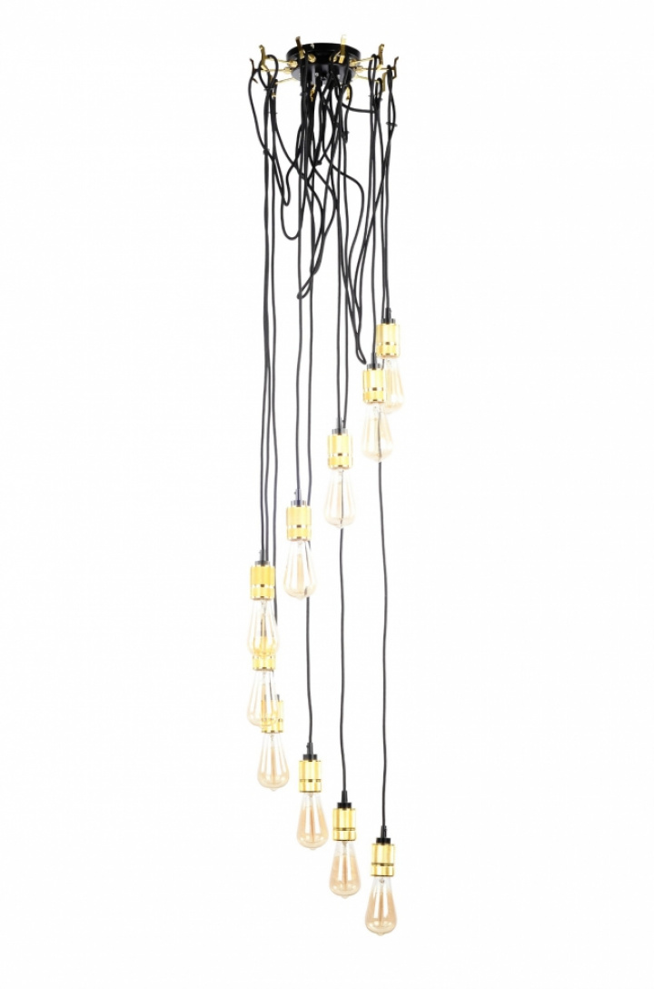 Deckenleuchte \'10 Cords\' - Schwarz / Messing in der Gruppe ANGEBOT! / Lampen bei Reforma (RH230)