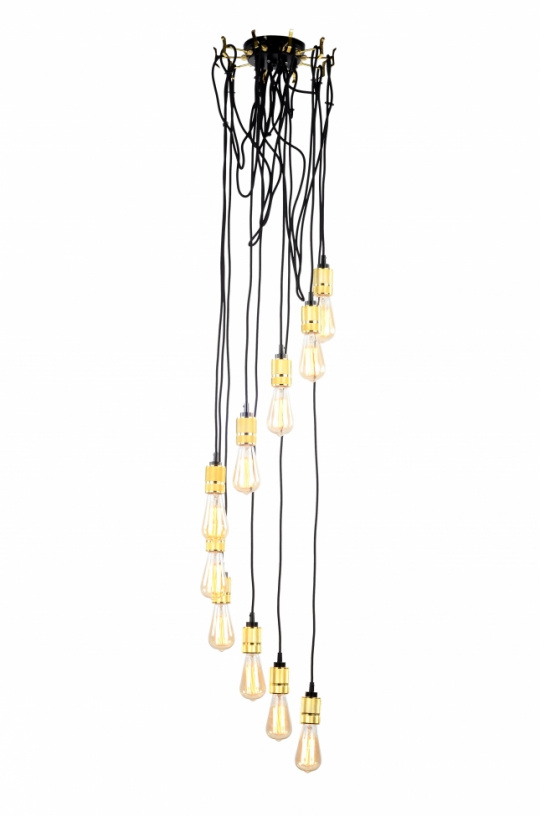 Deckenleuchte \'10 Cords\' - Schwarz / Messing