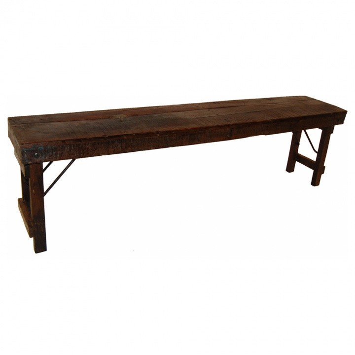 Niedrige Holzbank - Vintage