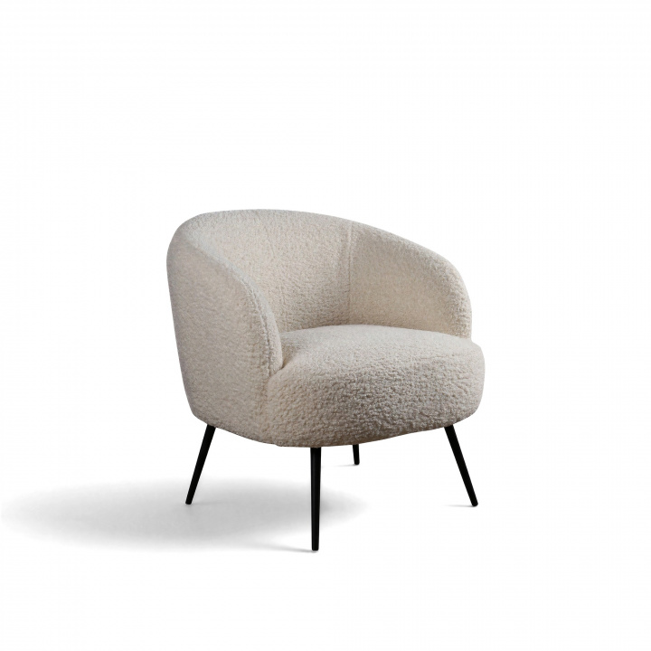 Sessel 'Capri' - Weiß/Bouclé