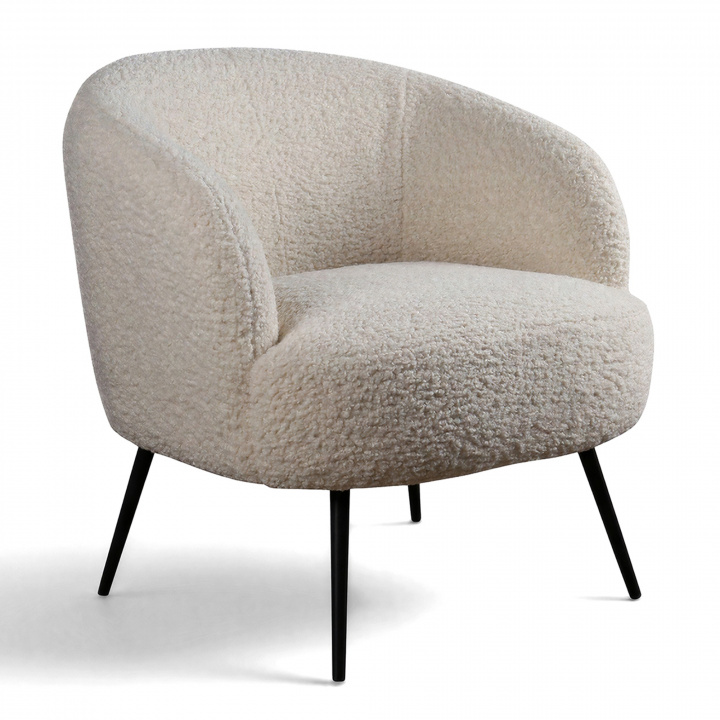 Sessel 'Capri' - Weiß/Bouclé