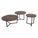 Runder Couchtisch \'Factory\' 3-tlg - Braun