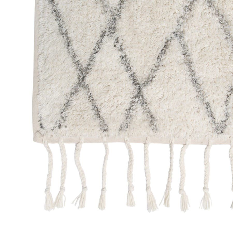 Badteppich L - Schwarz / Weiß | Badezimmerteppich - Teppiche