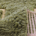 Rya Teppich \'Kiberg Handwoven Wool\' - Grün