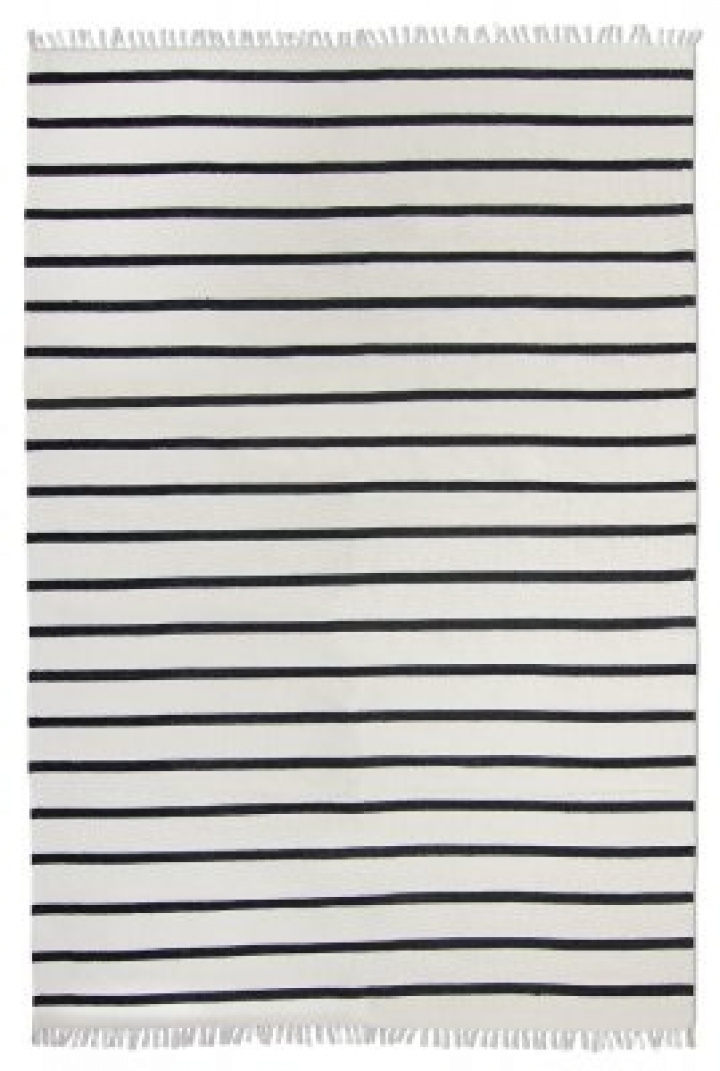 Baumwollteppich \'Helle\' 200x290cm - Weiß/Schwarz in der Gruppe Einrichtung / Teppiche / Gewebte Teppiche bei Reforma (V10188075)