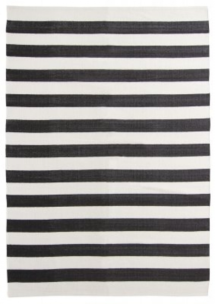 Baumwollteppich \'Nilo\' 80x300cm - Weiß/Schwarz in der Gruppe Einrichtung / Teppiche / Gewebte Teppiche bei Reforma (V10188120)