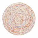 Runder Teppich \'Flätan\' 200cm - Weiß/Multi
