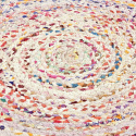 Runder Teppich \'Flätan\' 200cm - Weiß/Multi