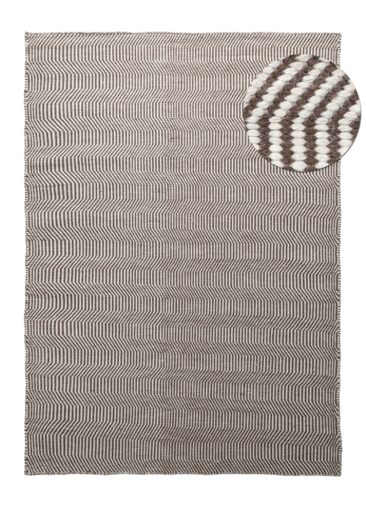Wollteppich \'Larkana\' - Braun/Weiß in der Gruppe Einrichtung / Teppiche / Wollteppiche bei Reforma (V1020111)