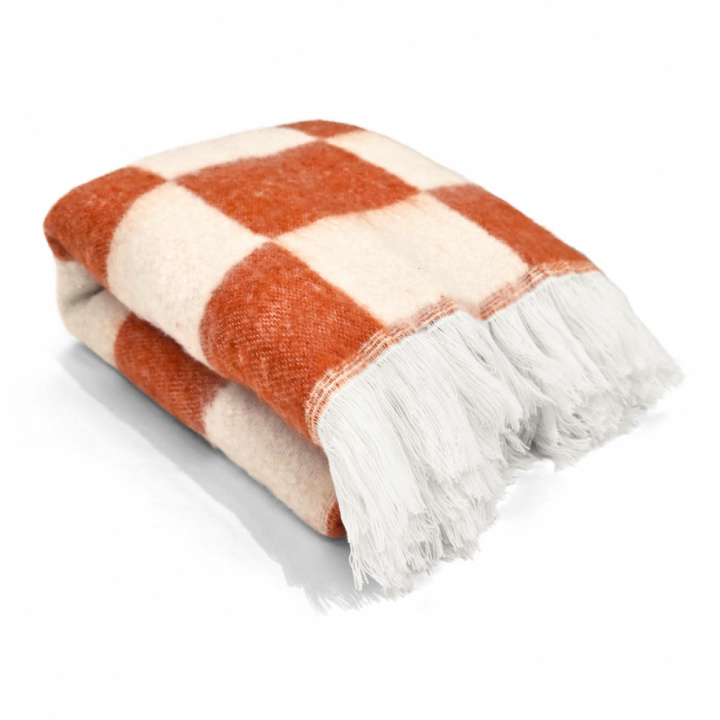 Karostoff \'Audrey Check\' 130 x 170 cm – Rosa/Weiß in der Gruppe Einrichtung / Textilien / Teppiche & Decken bei Reforma (V10201734)