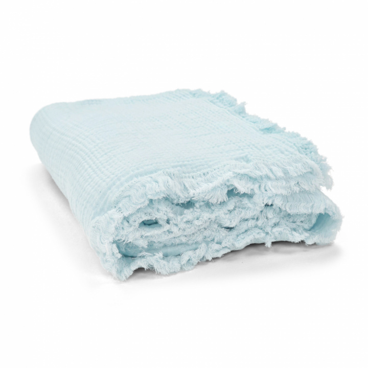 Musselindecke \'Dorena\' 130 x 170 cm – Blau in der Gruppe Einrichtung / Textilien / Teppiche & Decken bei Reforma (V10201737)