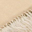 Baumwolldecke \'Denisa Fishbone\' 130 x 170 cm – Beige/Weiß