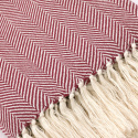 Baumwolldecke \'Denisa Fishbone\' 130 x 170 cm – Rot/Weiß