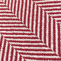 Baumwolldecke \'Denisa Fishbone\' 130 x 170 cm – Rot/Weiß