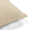 Kissenbezug \'Denisa Fishbone\' 45 x 45 cm – Beige/Weiß