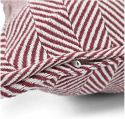 Kissenbezug \'Denisa Fishbone\' 45 x 45 cm – Rot/Weiß
