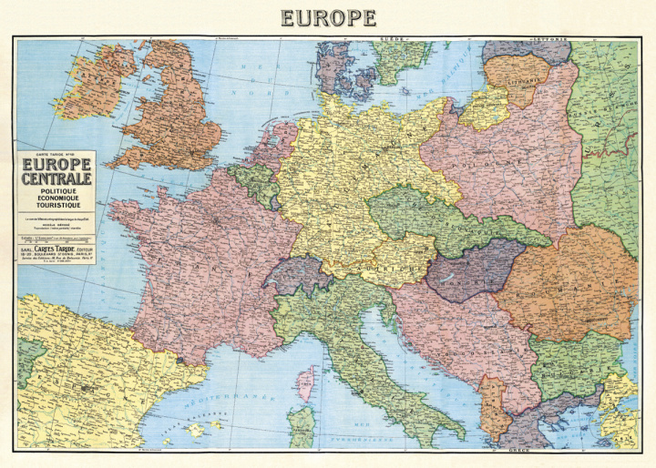 Poster - Vintage-Karte Europa in der Gruppe bei Reforma (WRAP-MAPEUR)