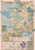 Poster - Karte Frankreich