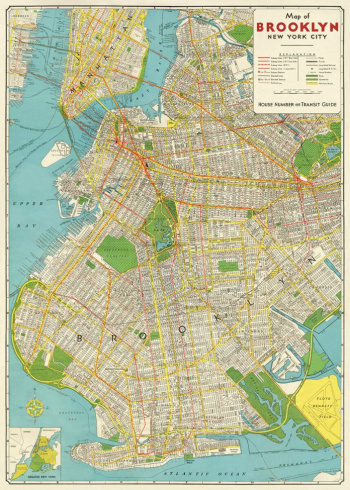 Plakat - Karte Brooklyn