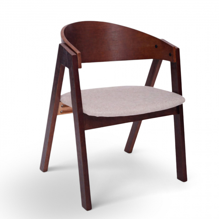 Stuhl \'Voss\' - Walnuss/Grau in der Gruppe Möbel / Stühle und Polstermöbel / Stühle bei Reforma (WS-ND006-walnut-grey)