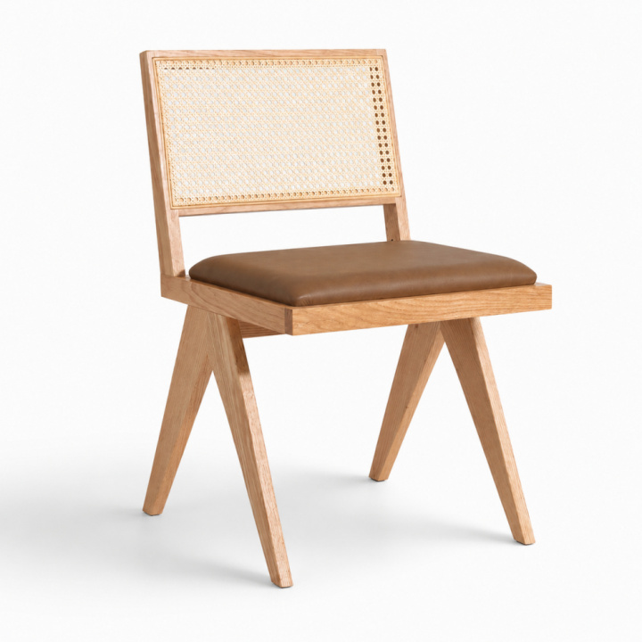 Sessel \'Jean\' – Braune Eiche/Rattan in der Gruppe Möbel / Stühle und Polstermöbel / Stühle bei Reforma (WS-RT03-oak)