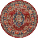 Runder Teppich \'Soussi\' 120cm  - Rot/Mehrfarbig