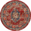 Runder Teppich \'Soussi\' 200cm - Rot/Mehrfarbig