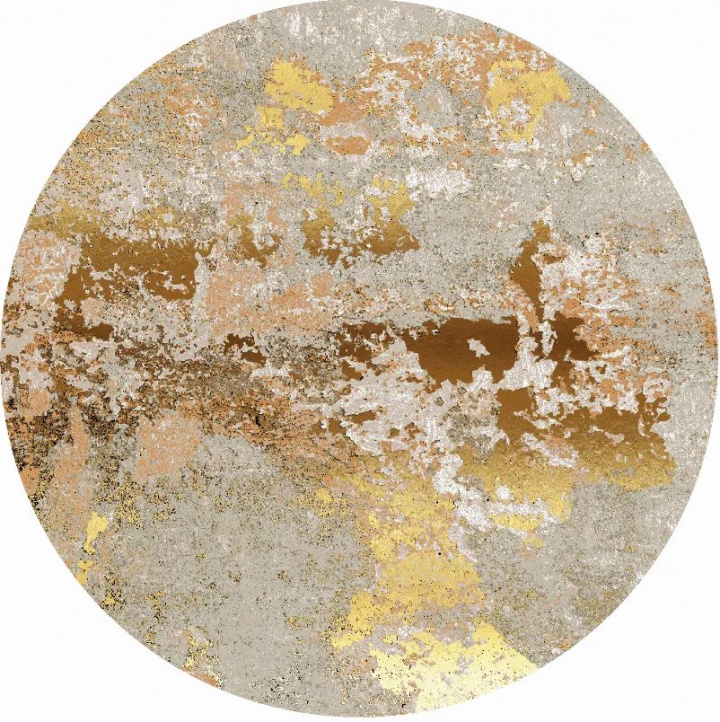 Runder Teppich \'Elena\' 120cm - Beige/Gold in der Gruppe Einrichtung / Teppiche / Gewebte Teppiche bei Reforma (X10116660)