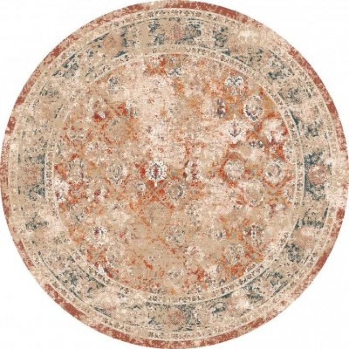 Runder Teppich \'Douz\' 160cm - Rot/Mehrfarbig in der Gruppe Einrichtung / Teppiche / Gewebte Teppiche bei Reforma (X10116665)